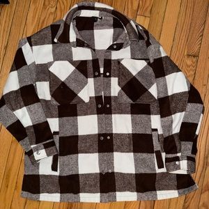 Size L brown and white flannel jacket